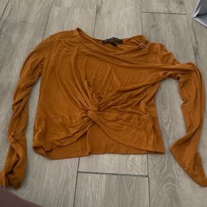Burnt Orange crop too long sleeve